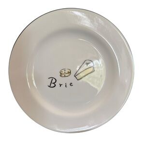 Pottery Barn 8”Cheese Plates Set of 3 Brie Gouda Stilton Appetizer Dessert